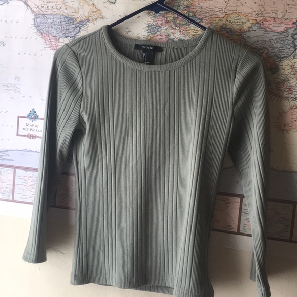 Forever 21 ribbed quarter sleeve shirt - Picture 2 of 2